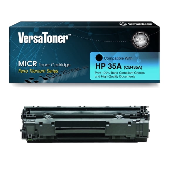 VersaToner -Black MICR Compliant Toner Cartridge Compatible for HP 35A (CB435A) -