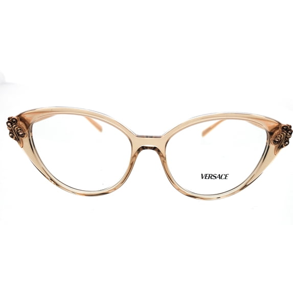 Versace 0VE3262B 5215 Transparent Brown Cateye Optical Frames for womens