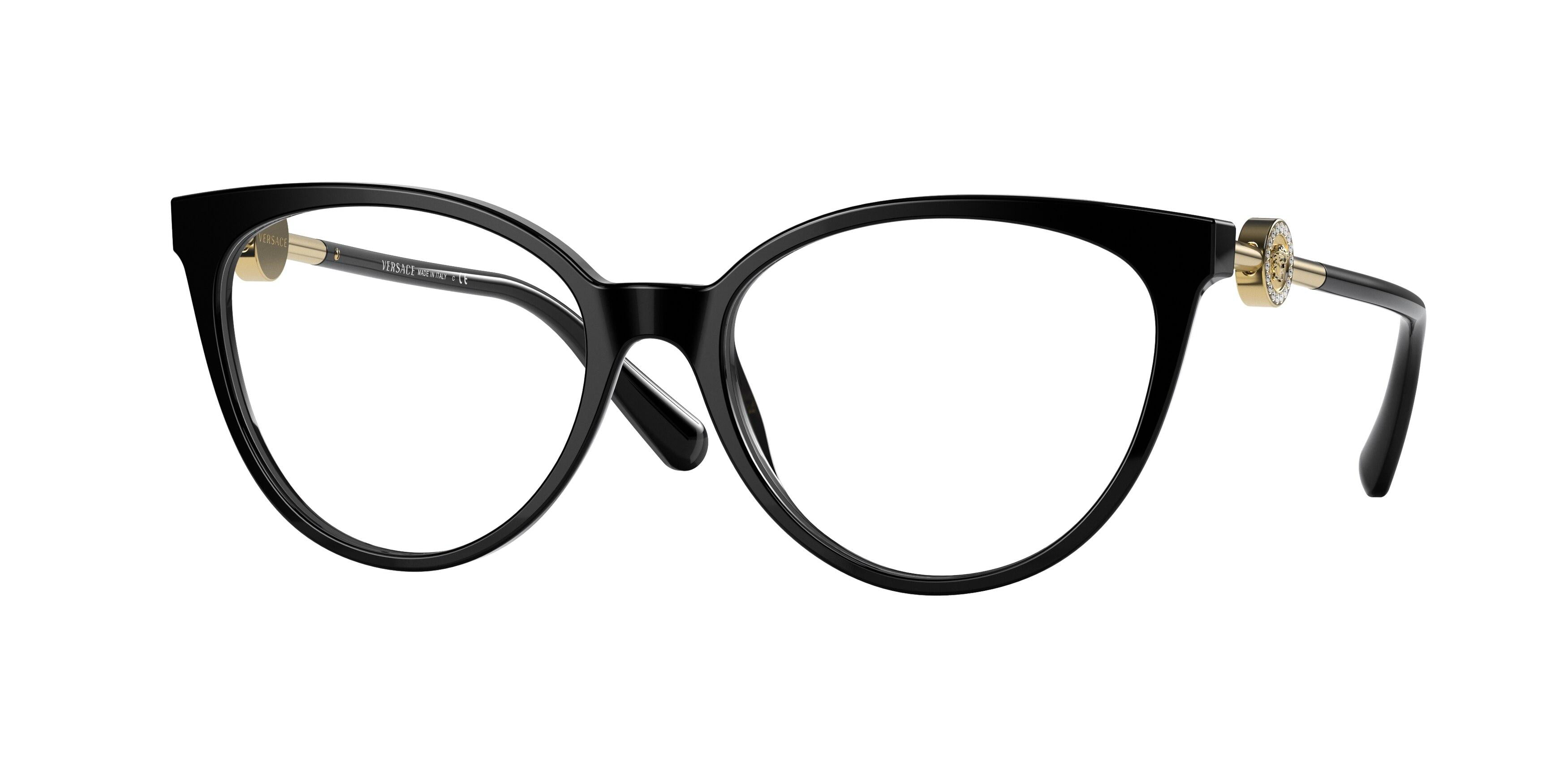 Versace 0VE3298B GB1 Black Cateye Full Rim Optical Frames for Womens ...
