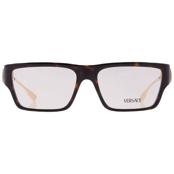 Versace VE 3359 Plastic Mens Rectangular Eyeglasses Havana 56mm Adult