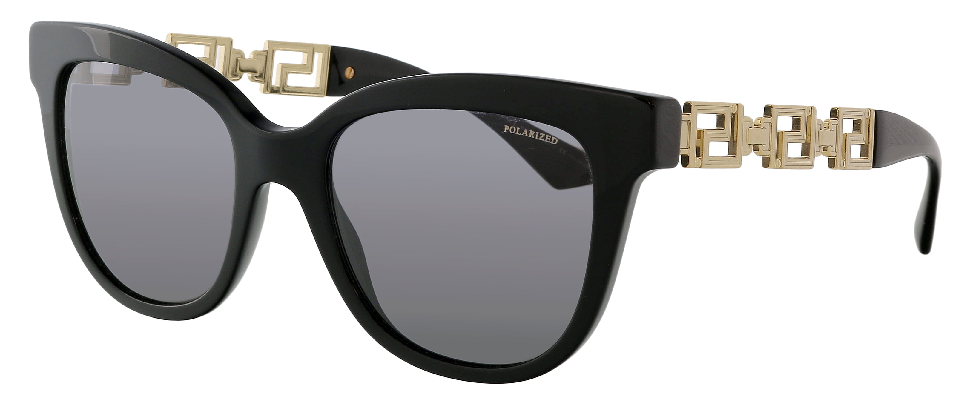 Versace Polarized Women\'s Black Sunglasses Versace Womens Round Sunglasses VE 4438B Black 52mm, Plastic  main image 2