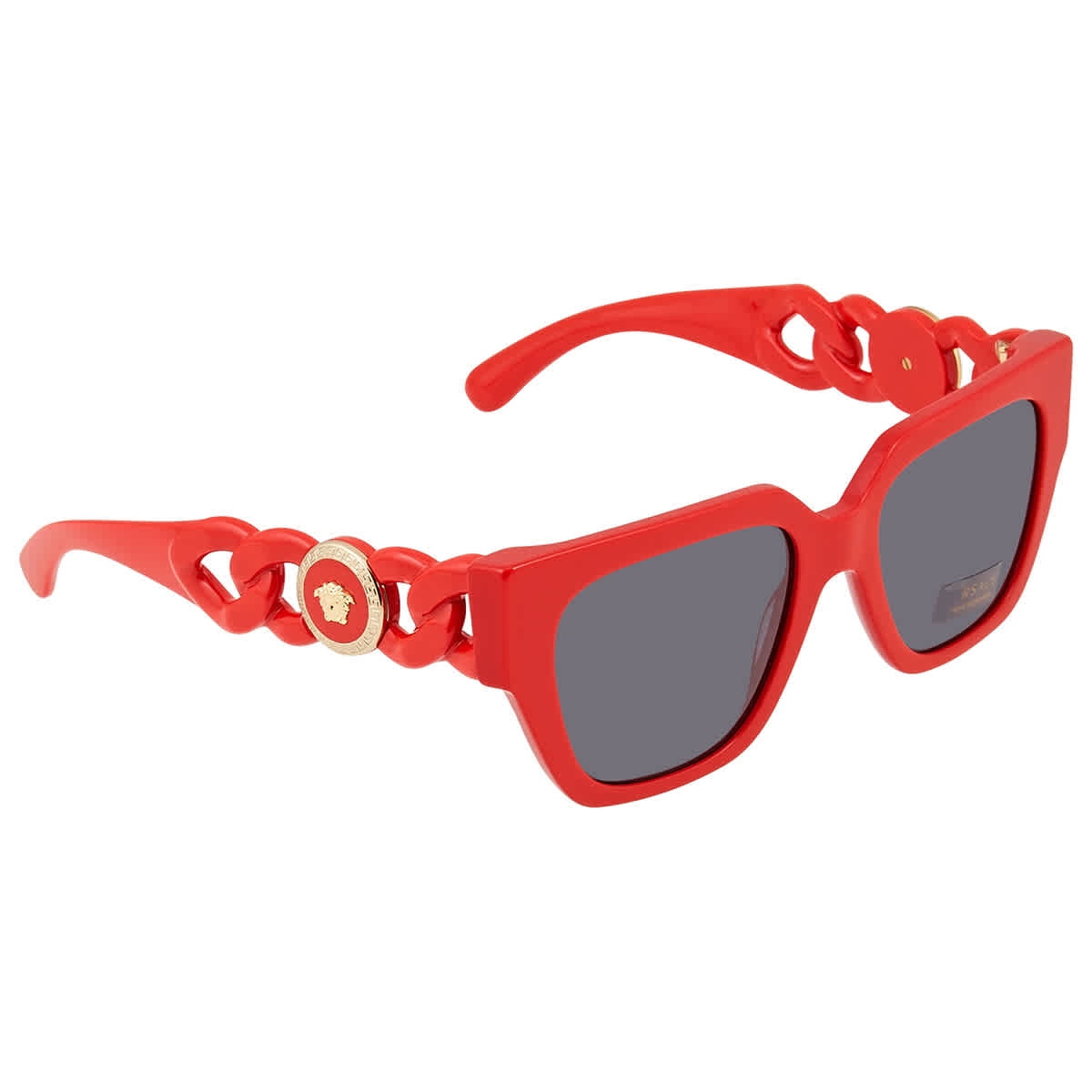 New Versace Unisex Red Rectangle Sunglasses! Versace VE2291 L (59 - 13) with Red lenses and Gold frame  main image 3