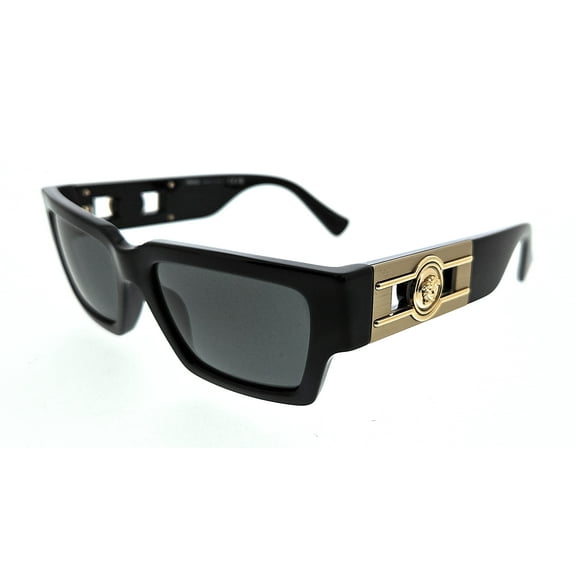 Versace ICONIC VE 4459 Plastic Unisex Rectangle Sunglasses Black 54mm Adult