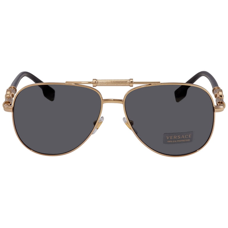 Versace VE 2236 Metal Unisex Pilot Sunglasses Gold 57mm  display picture 1
