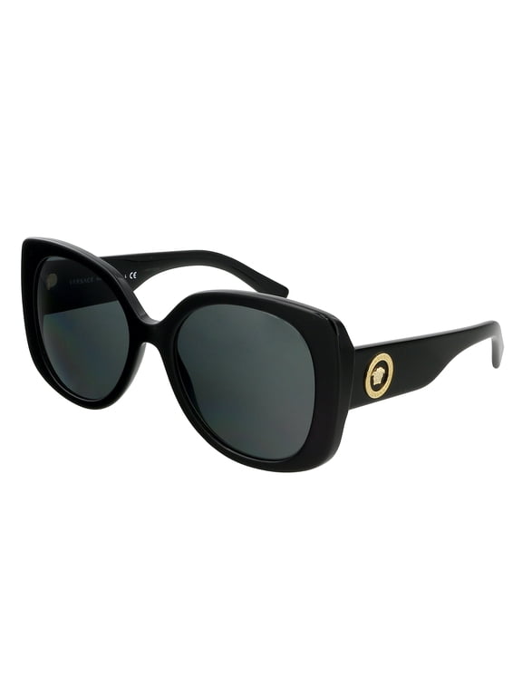 VE 4387 Plastic Womens Rectangle Sunglasses Black 56mm Adult