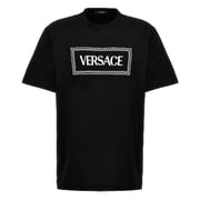 Versace 90s Logo Embroidered Cotton T Shirt, Size X-Small