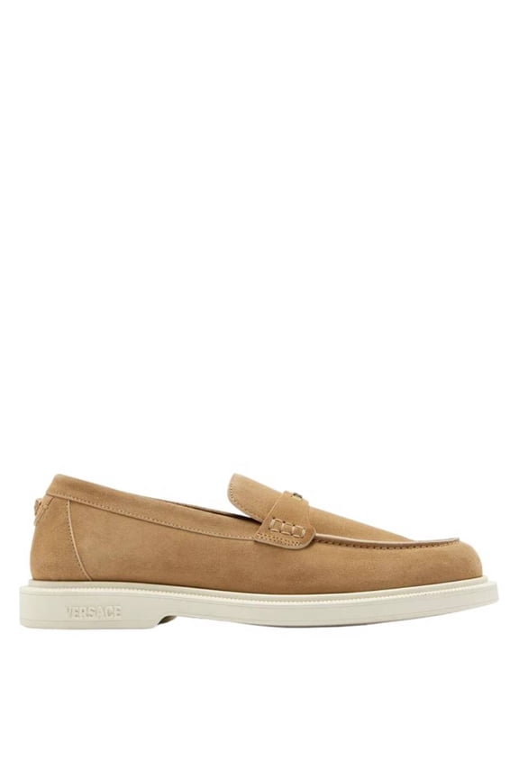 Biscuit Giuliano Suede Loafers, Brand Size 39 ( US Size 6 )