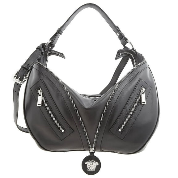 Versace Black Repeat Hobo Bag