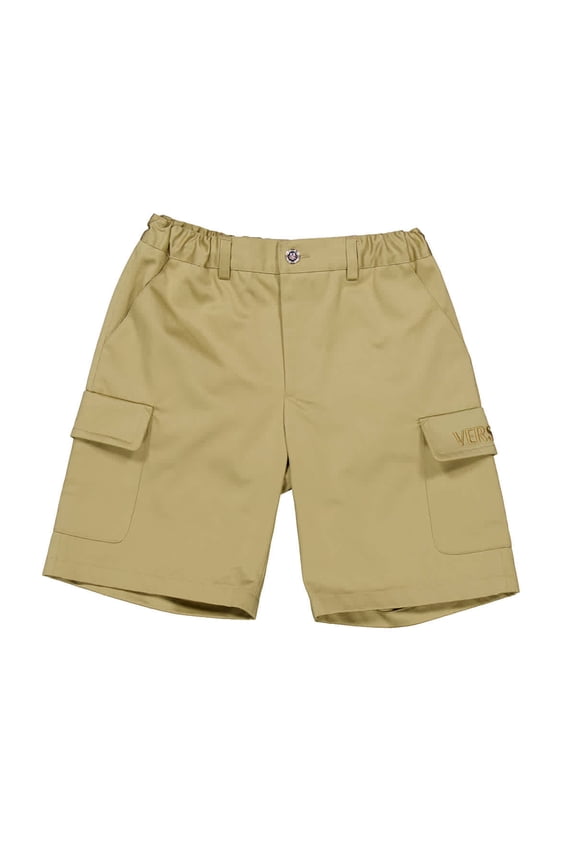 Versace Boys Logo Cargo Shorts in Beige, Size 8