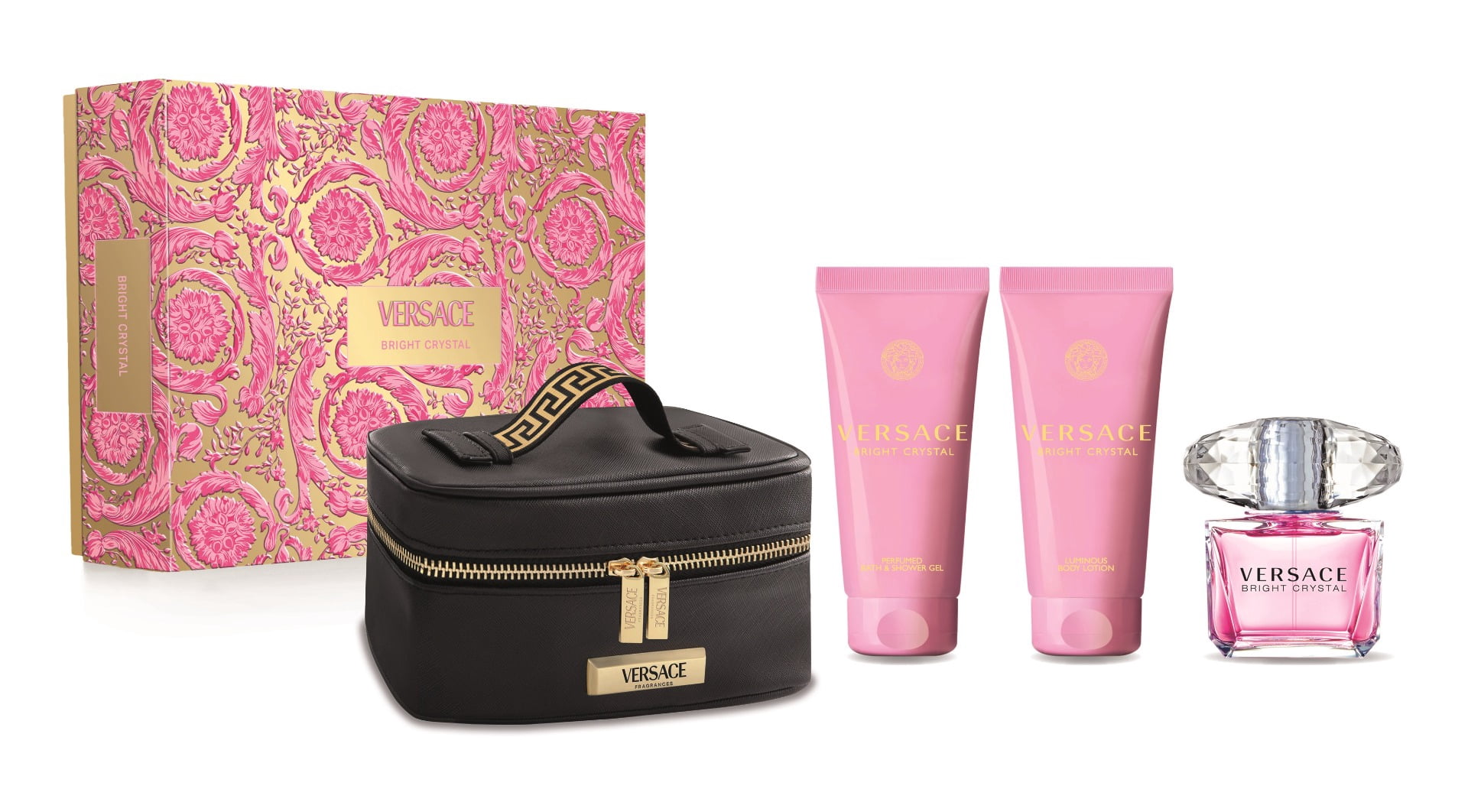 VERSACE Bright Crystal ギフトセット Versace Bright Crystal Perfume Gift Set for Women with Bag, 4
