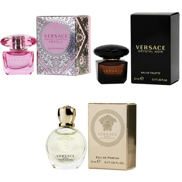 Versace Bright Crystal Absolu EDP, Crystal Noir EDT, Eros Women EDP - 5ml 3PK Kit