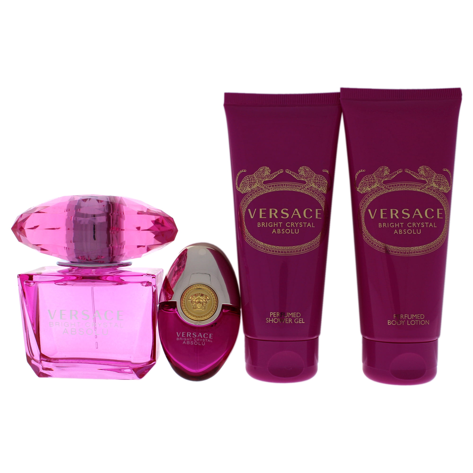 Versace Bright Crystal Absolu Perfume Gift Set for Women, 4 Pieces