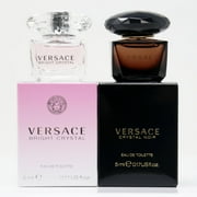 Versace Bright Crystal EDT 5ml and Crystal Noir EDT 5ml 2pk Kit