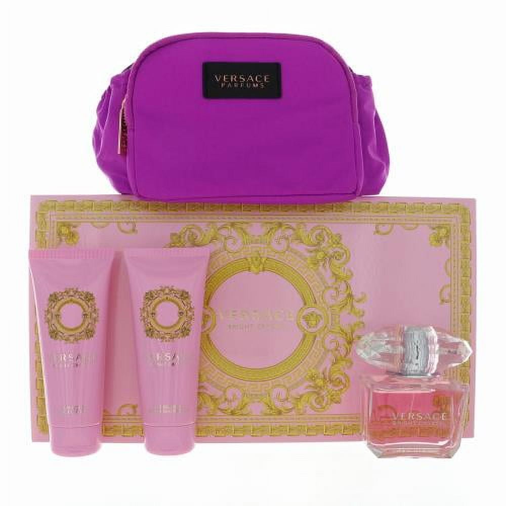 Versace Bright Crystal Eau de Toilette 4 Pc Women Gift Set- With Bag (NEW)