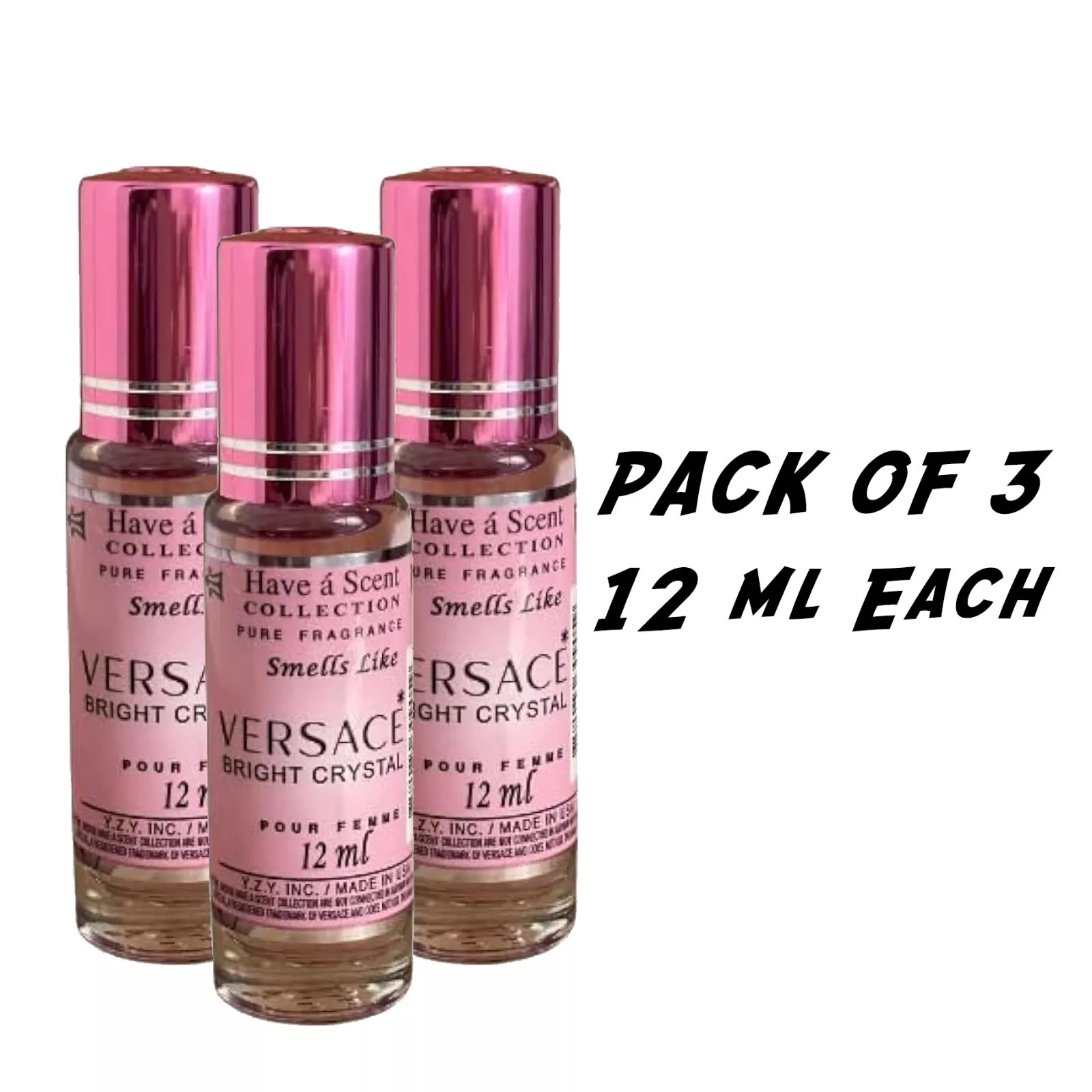 Versace Bright Crystal for Women Scent Roll On Body Oil 12 ML 3x LIMITED SUPPLY