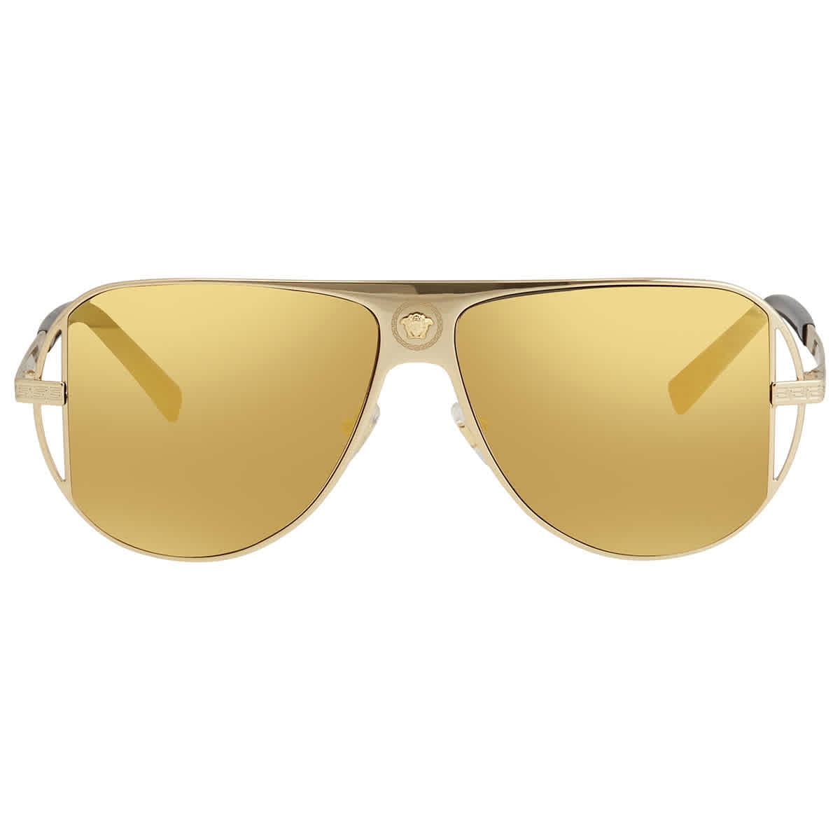Versace Brown Mirror Gold Pilot Men's Sunglasses VE2212 10027P 57