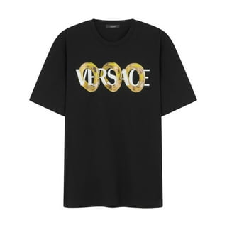 【関税&送料込み】Versace Black Crewneck T-Shirt With Maxi mens-versace-t-shirts