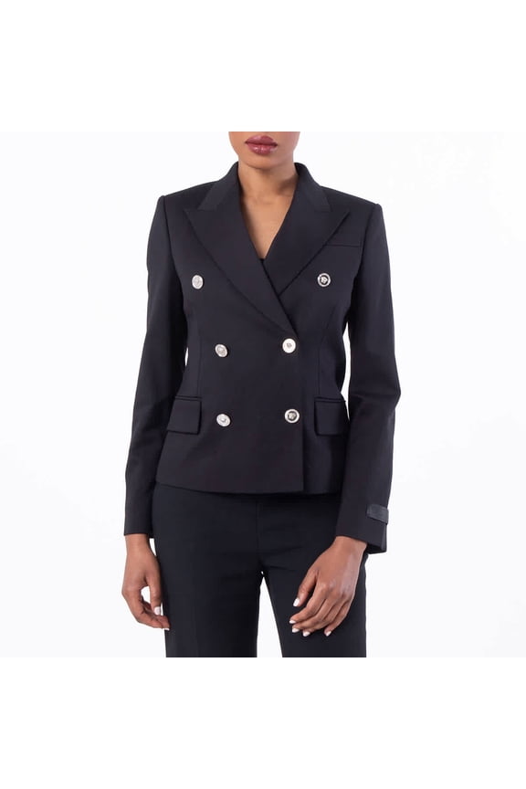 Crop Double-Breasted Wool Blazer, Brand Size 40 ( US Size 4 )