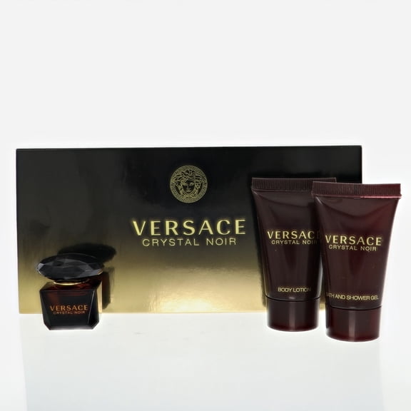 Versace Crystal Noir Perfume Gift Set for Women, 3 Pieces
