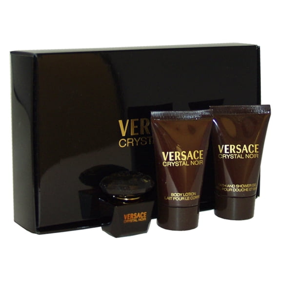 Versace Crystal Noir Perfume Gift Set for Women, 3 Pieces