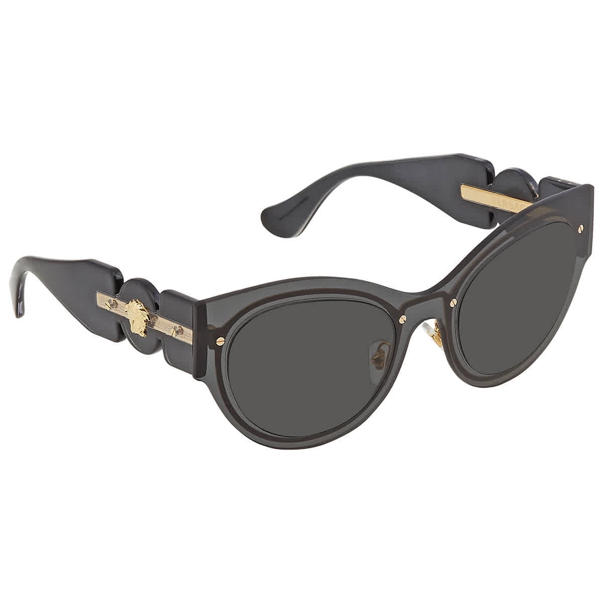  Versace Man Sunglasses Gold Frame, Light Brown Mirror