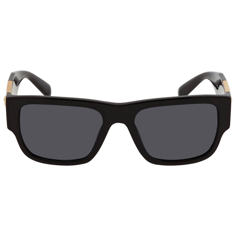 Versace Men's Sunglasses, Rectangular, Dark Gray Lenses, Full-Rim