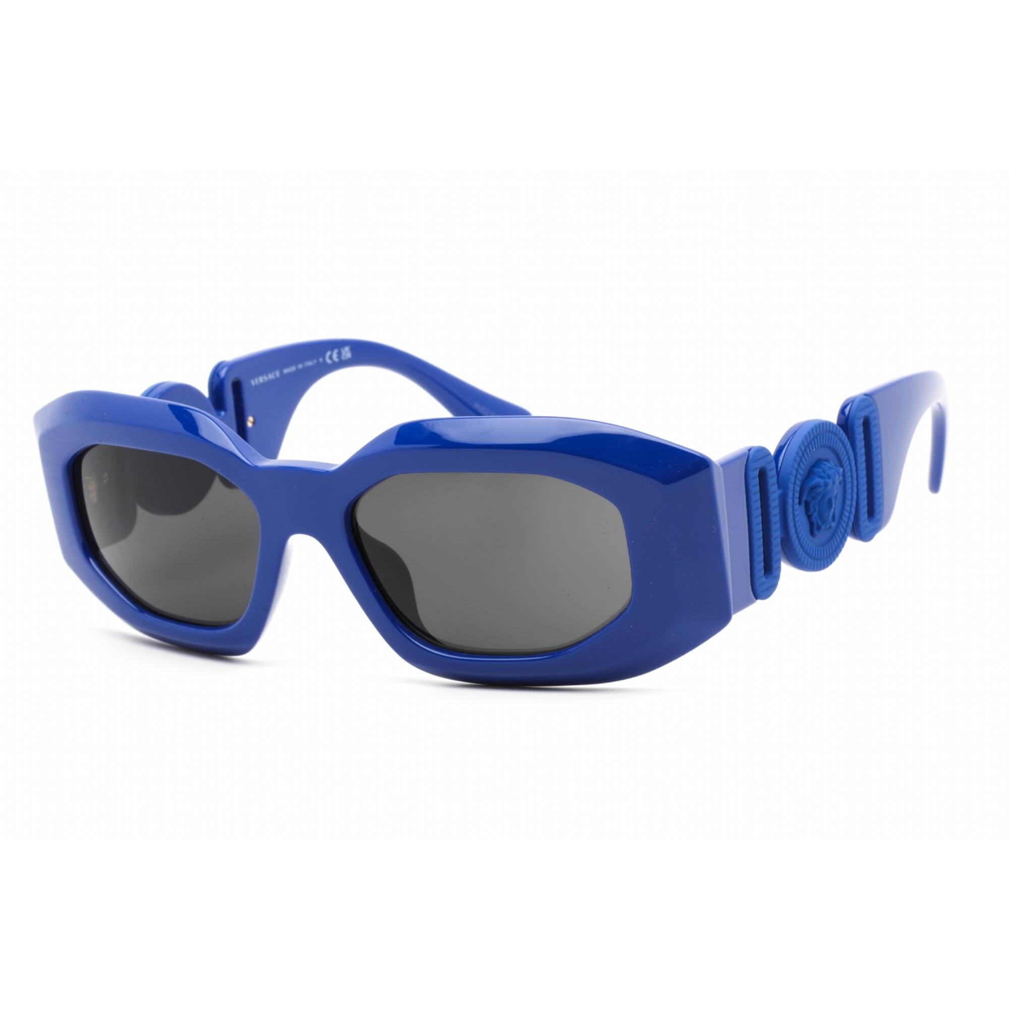 Versace 0VE4425U 53687 Full Rim Turquoise Rectangle Sunglasses Versace VE4425U XL (53 - 18) with Grey lenses and White  main image 4