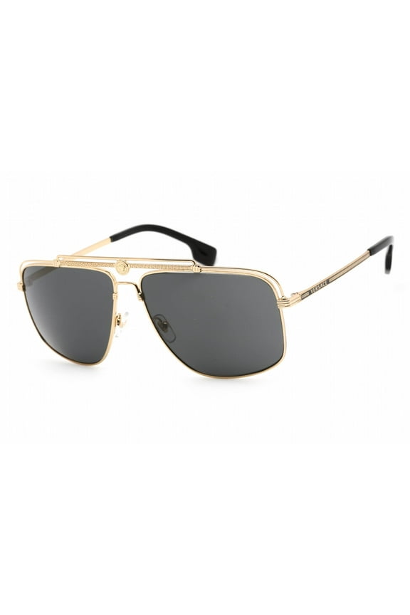 VE 2242 Metal Unisex Rectangle Sunglasses Gold 61mm Adult