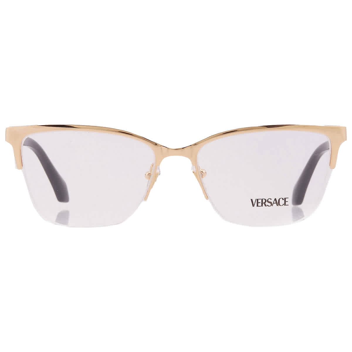 Versace White Cat-Eye Sunglasses with Brown Lenses and Gold Accents Versace VE1304 gold frame main image 2