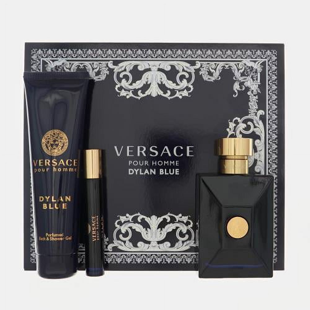 Versace Dylan Blue Men 3 Piece Gift Set 3.4 Oz Eau De Toilette Spray