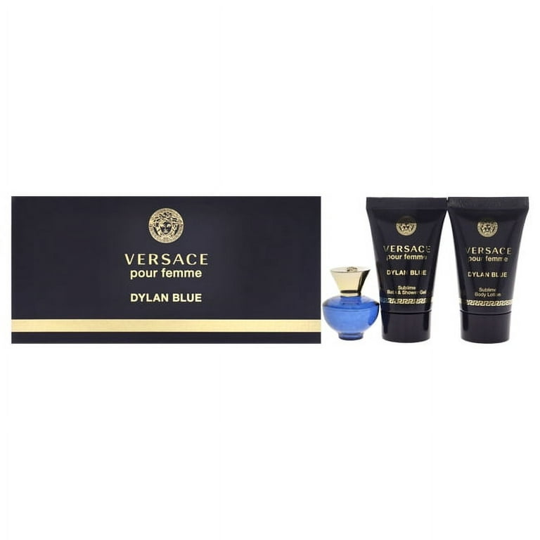 Versace Pour Femme Dylan Blue by Versace 3 Piece Gift Set - 1.7 oz Eau de Parfum