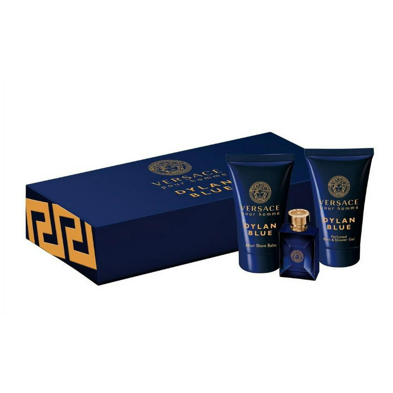 Versace Pour Homme Dylan Blue By Versace, 3 Piece Gift Set For Men 