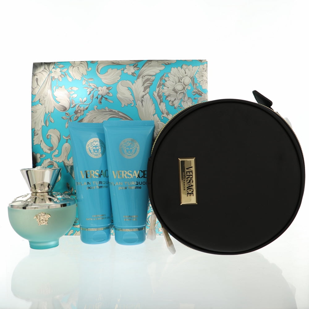 DYLAN TURQUOISE by Versace 4 PIECE GIFT SET - 3.4 OZ EAU DE TOILETTE SPRAY NEW