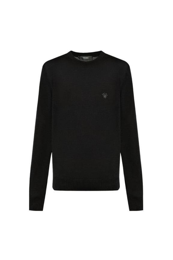 Embroidered Medusa Wool-Blend Sweater, Brand Size 50 ( US Size 40 )