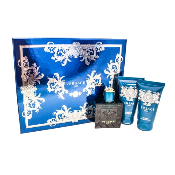 Versace Eros Cologne Gift Set for Men, 3 Pieces