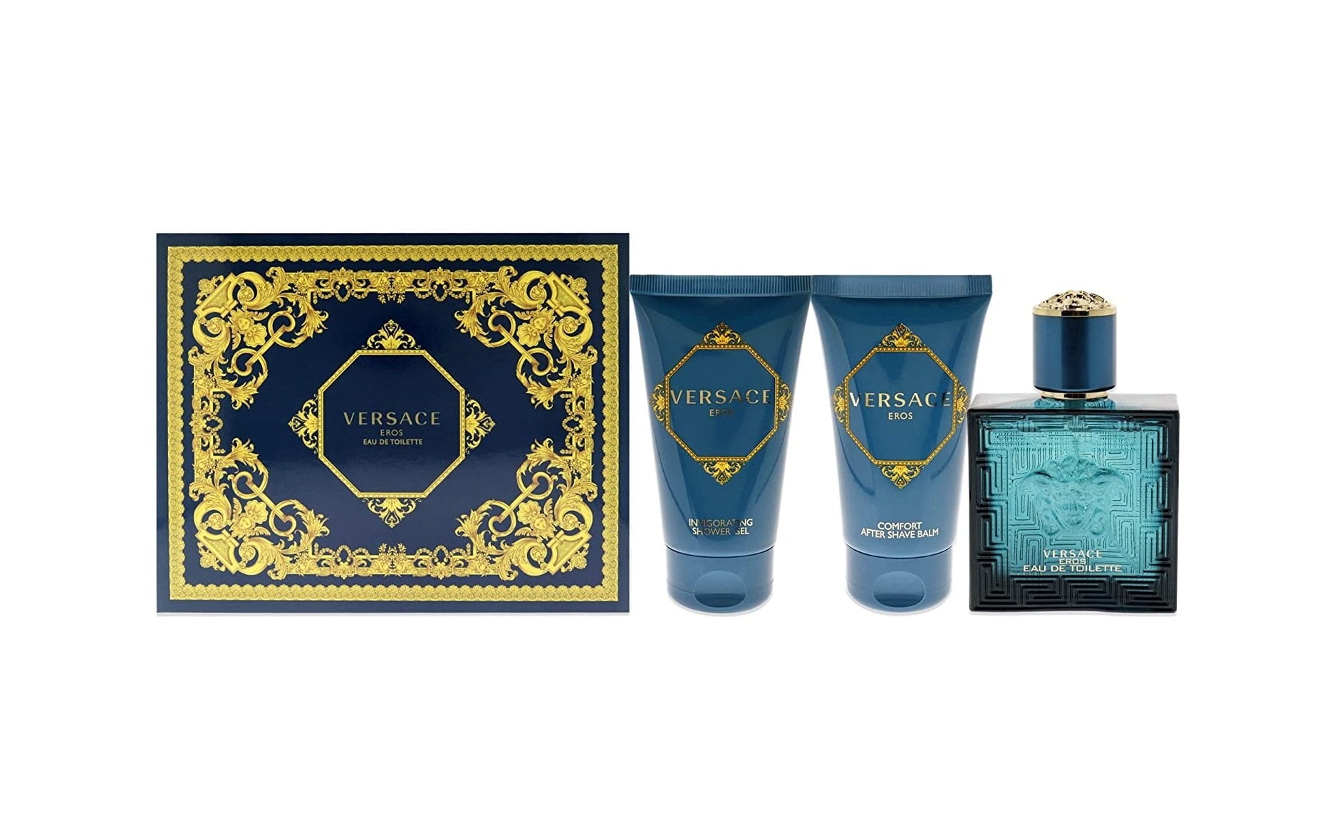 Versace Eros Cologne Gift Set for Men, 3 Pieces
