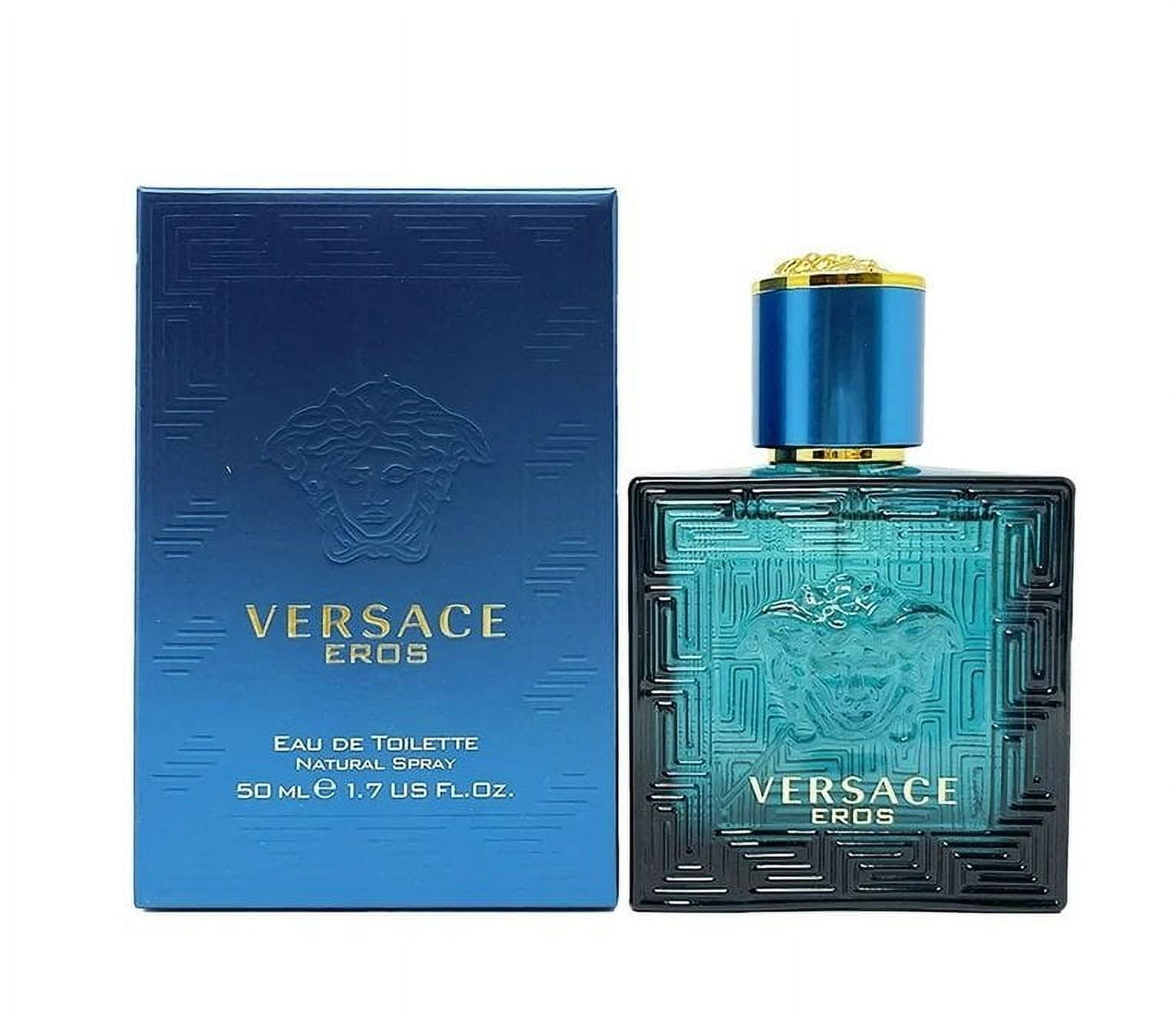 Versace Eros Man EDT, Woody Fresh Scent Cologne Spray for Men, 1.7