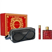 Versace Eros Flame 3 Pcs Eau De Parfum Gift Set For Men With Bag NEW