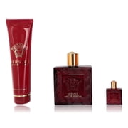 Versace Versace Eros Flame , 3 Pc Gift Set 3.4oz EDP Spray, 0.17oz EDP Spray Mini, 5oz Bath and Shower Gel