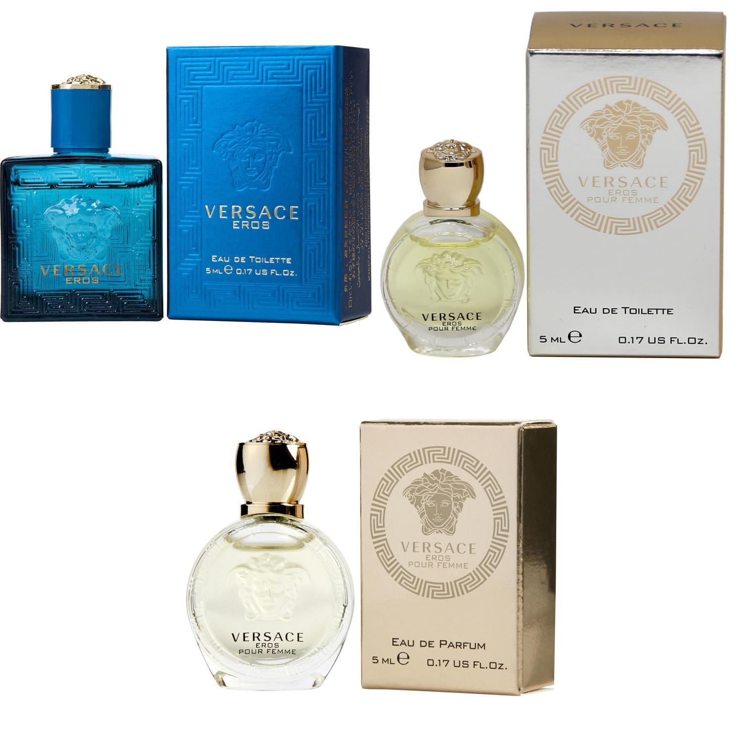 Versace Eros Men EDT, Eros Women EDT, Eros Women EDP - 5ml