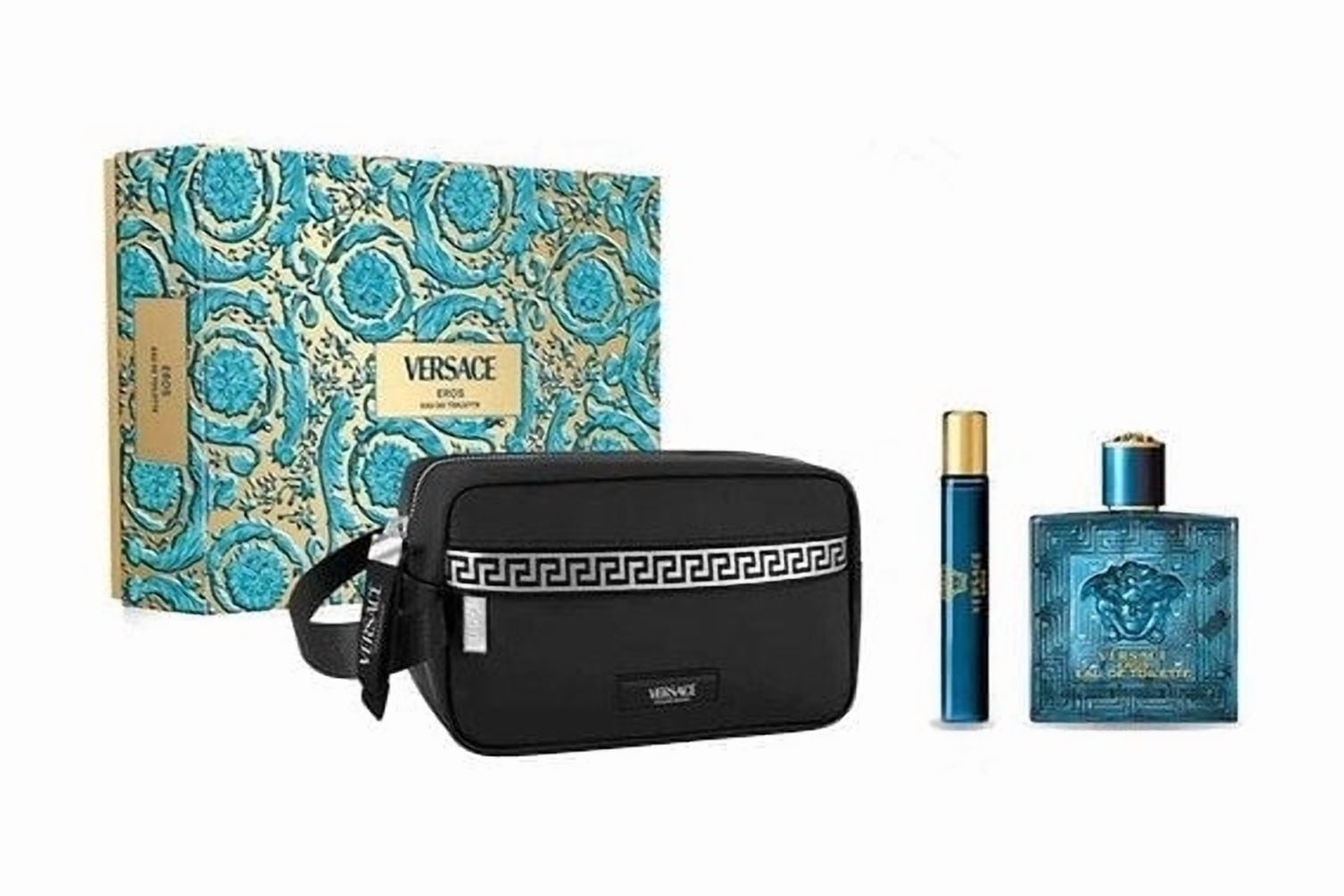 VERSACE Eros Eau de Toilette セット　ポシェット付き Amazon.com : VERSACE EROS by Versace 3 PIECE GIFT SET - 3.4