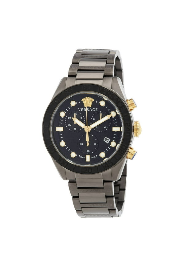 Greca Dome Chronograph Quartz Black Dial Men's Watch VE6K00623