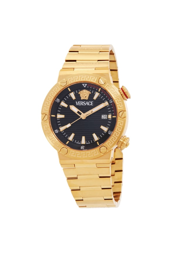 Greca Logo Quartz Black Dial Men's Watch VE8G00624