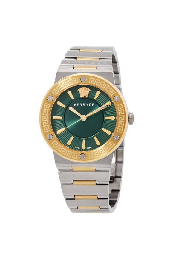 Greca Logo Quartz Green Dial Two-tone Ladies Watch VEVH00720