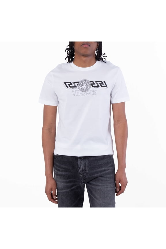 Greca Medusa Logo T-Shirt, Size Small