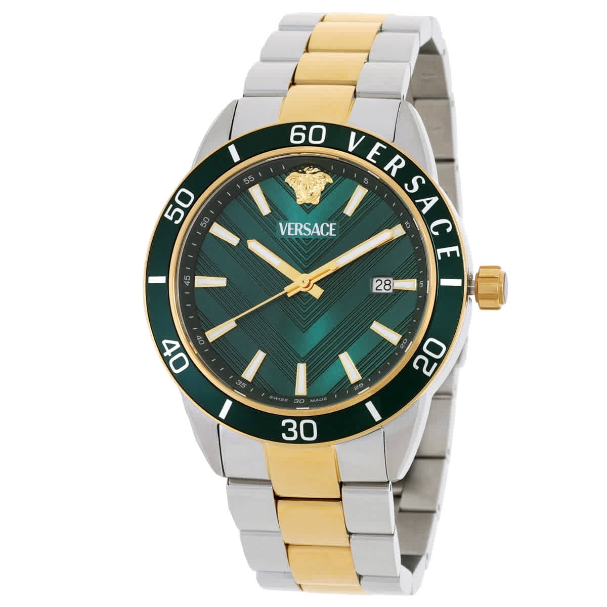 NWT Versace Greca Urban Quartz Green Dial Men\'s Watch Versace Greca Quartz Green Dial Ladies Watch, Gold-Tone  main image 4