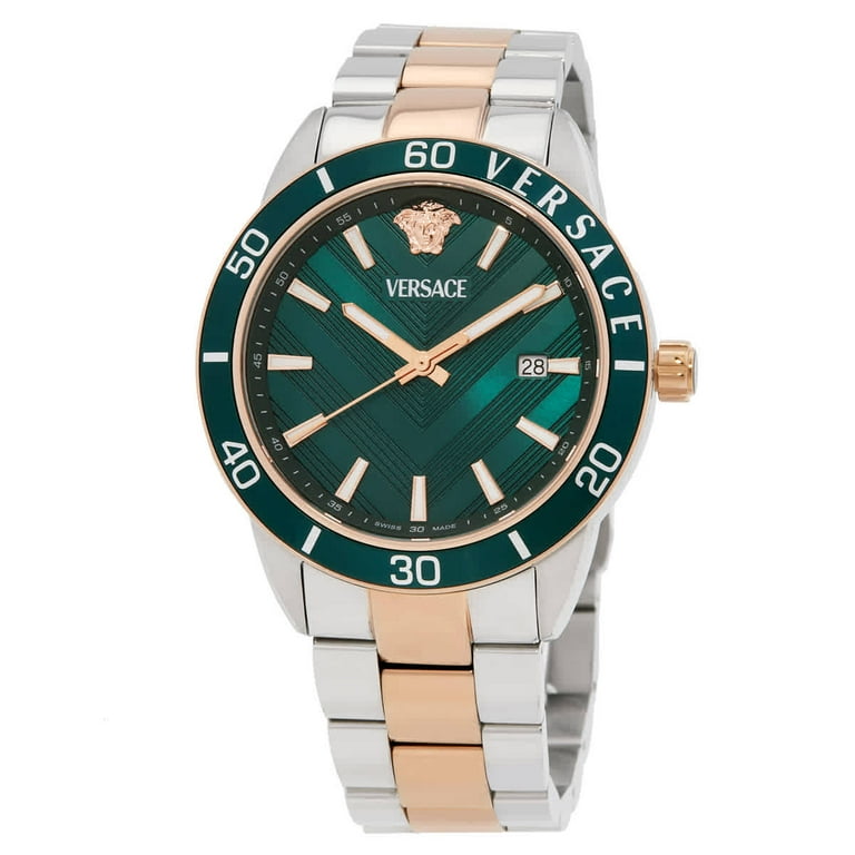wata Versace Greca Urban Quartz Green Dial Men's Watch VEYCA0624