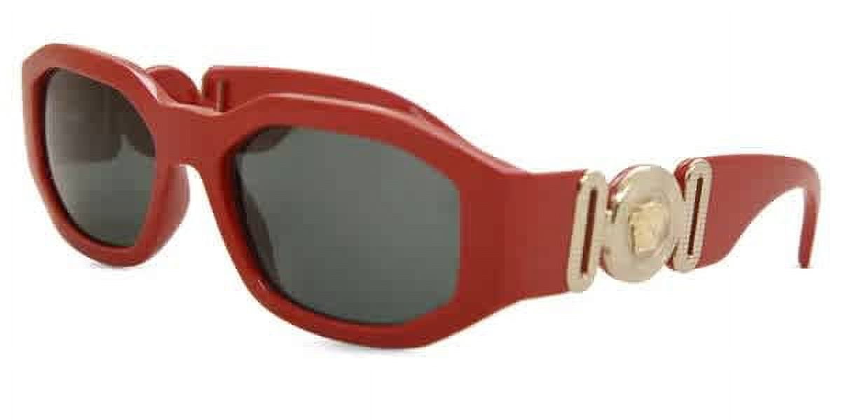 Versace, Plastic Unisex Geometric Sunglasses, Black, 53mm Lens