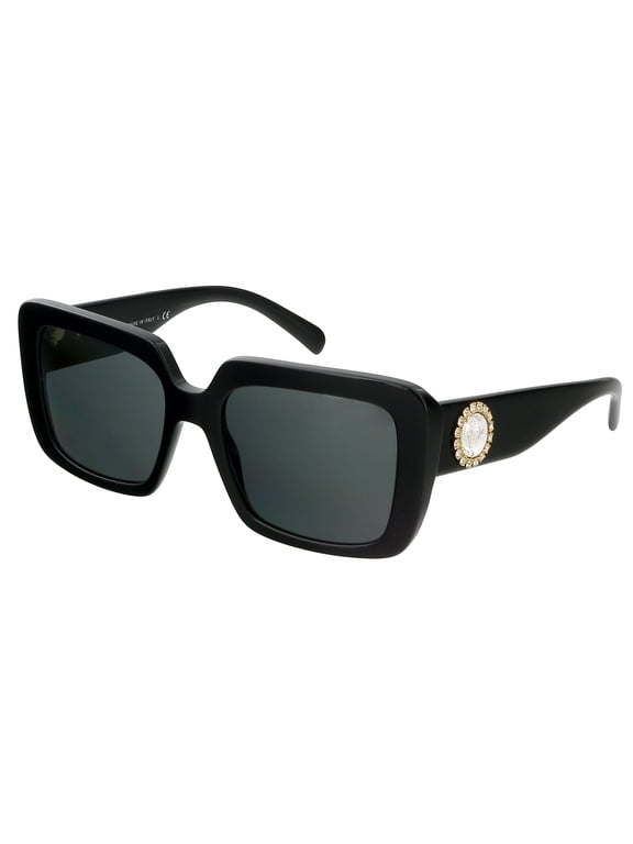 VE 4384B Plastic Womens Square Sunglasses Black 54mm Adult