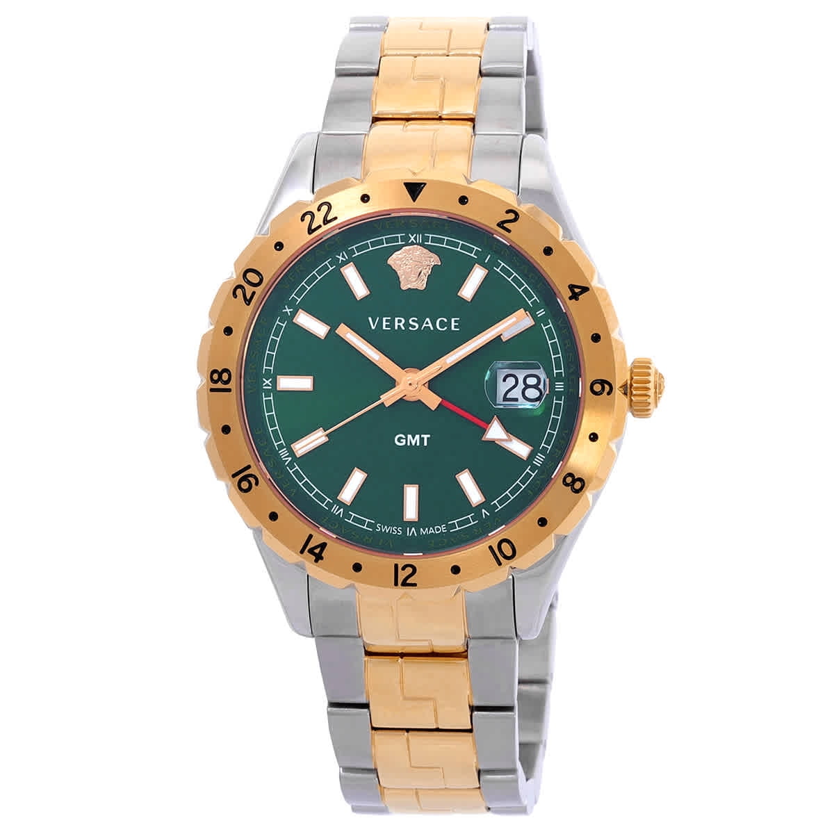 Versace Hellenyium GMT Quartz Green Dial Men's Watch V11050016 - Walmart.com